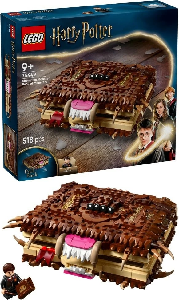 Set LEGO Harry Potter 76449, The Monster Book of Monsters me dhëmbë, 518 pjesë