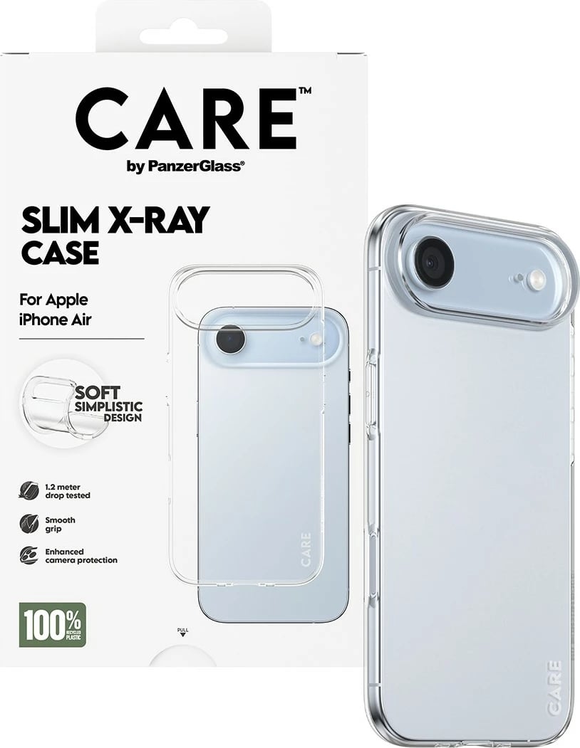 Mbështjellës PanzerGlass CARE fashionable X-Ray Soft Basic për iPhone Air, transparent