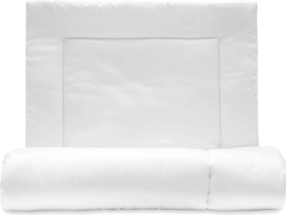 Set jorgan + jastëk për bebe, NEW BABY, mbushje mikrofibër anti-alergjike, jorgan 90x120 cm, jastëk 40x60 cm, e bardhë, set 2 pjesë