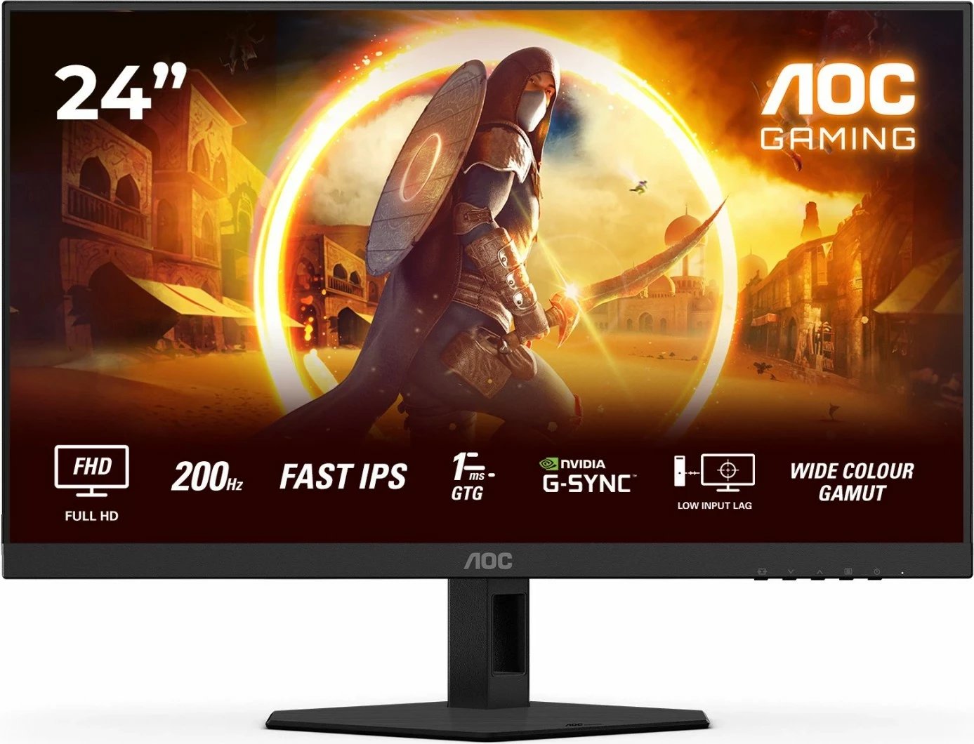 Monitor AOC 24G4HRE, 23.8 inç, Full HD, Fast IPS, 200Hz, HDR10, zi