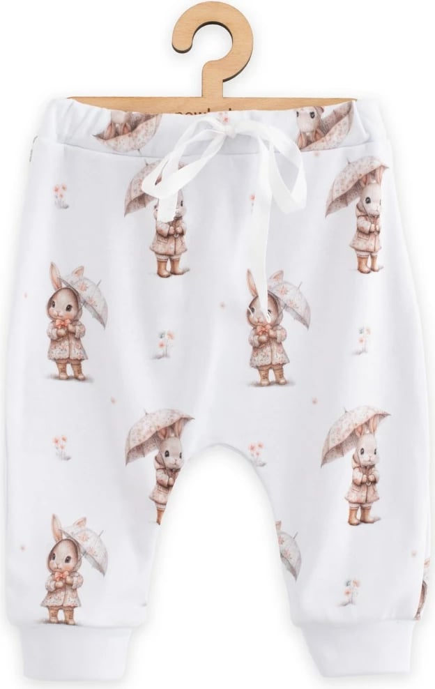 pantallona jogger bebe, NEW BABY, 100% pambuk, madhësi 56 (0-3m), kafe