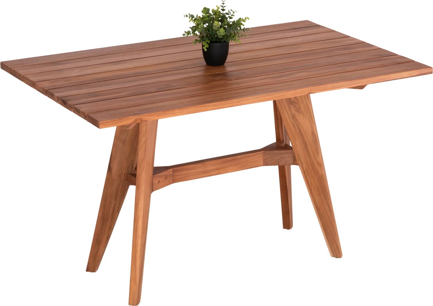 Tavolinë me karrige për terasë, drejtkëndëshe, LEO, dru teak, 130x80x76 cm