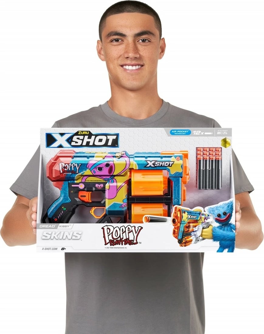 Blaster lodër ZURU X-Shot Dread Skins Launcher Kissy, 12 shigjeta, shumëngjyrësh