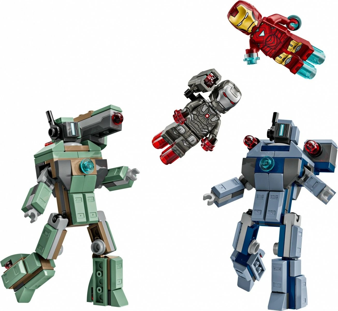 Set LEGO Marvel Super Heroes 76320, Iron Man dhe War Machine kundër Hammer Drones, 204 pjesë