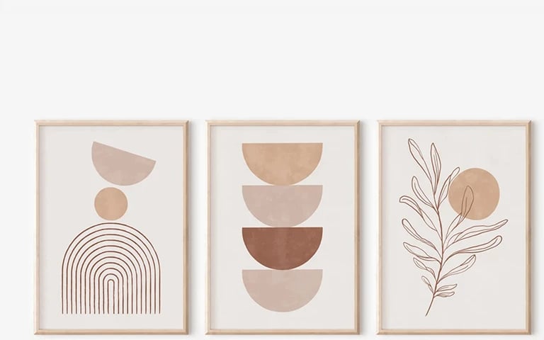 Set pikturash murale Teronja, triptik, print digjital, shumëngjyrëshe, 33x1.5x48cm