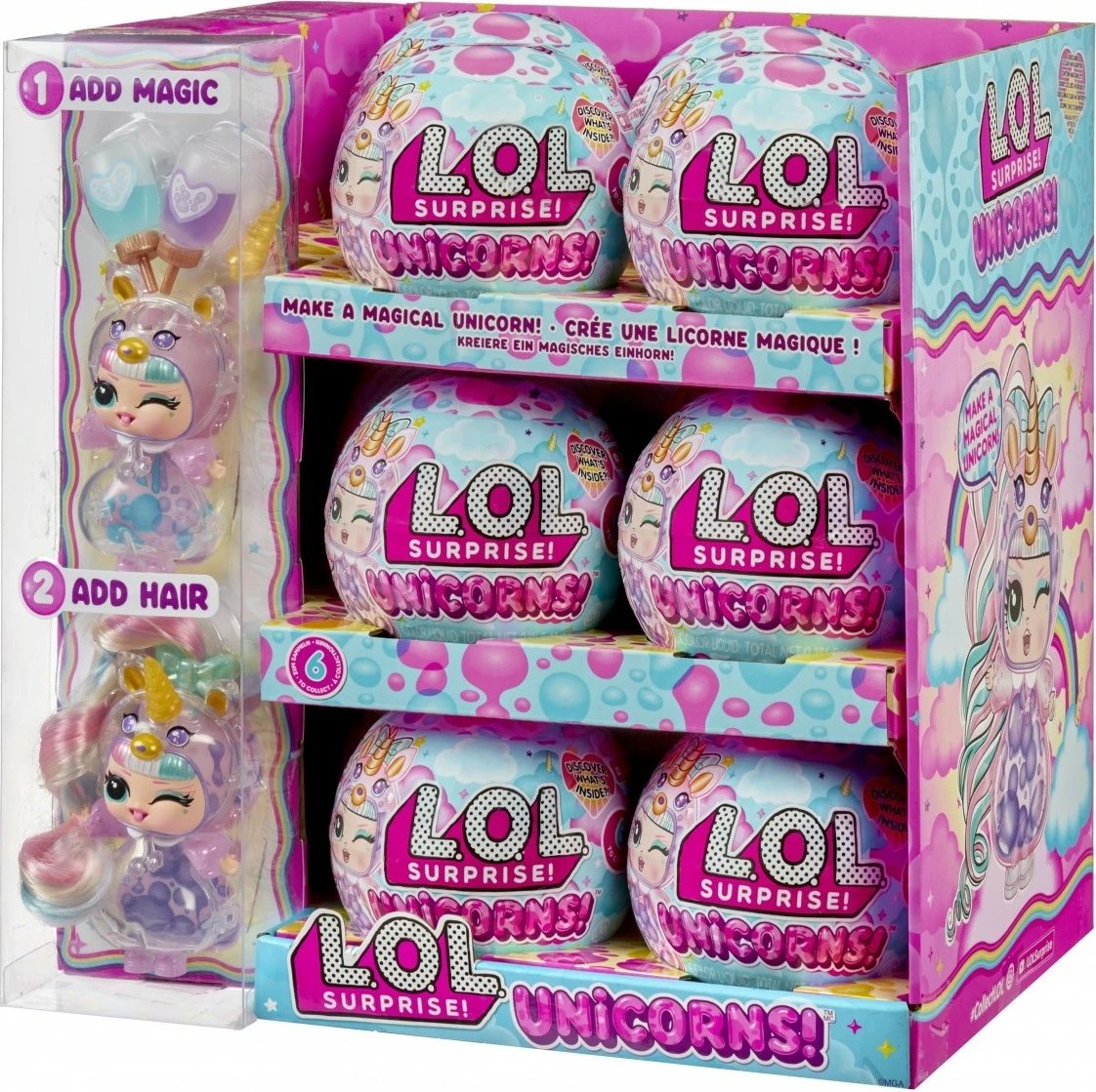 Set lodrash L.O.L. Surprise Unicorn, MGA, 12 copë, plastikë, për vajza, shumëngjyrëshe