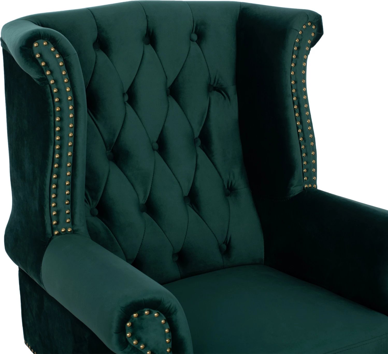 Fotelje Polina, kadife ngjyrë selvi, stil Chesterfield, FH0053.03