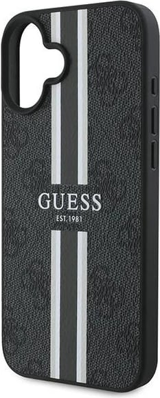 Mbështjellës Guess 4G Printed Stripes MagSafe për iPhone 16 Plus, i zi Mbështjellës Guess 4G Printed Stripes MagSafe për iPhone 16 Plus, i zi