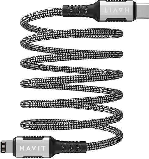 Kabëll Havit CB6298, USB Type C-Lightning, 1 m, Zi