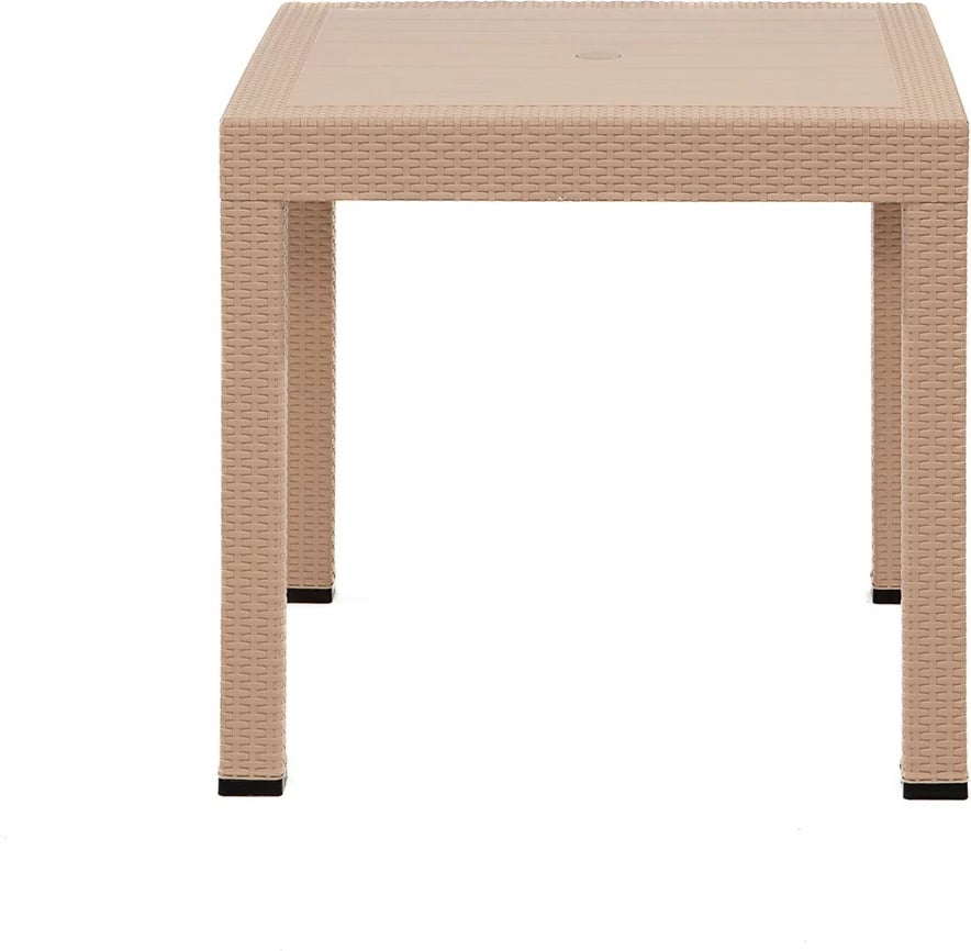 Tavolinë me karrige për terasë, 5 copë, Skye Decor, ratan, ngjyrë kapuçino, 80x80cm