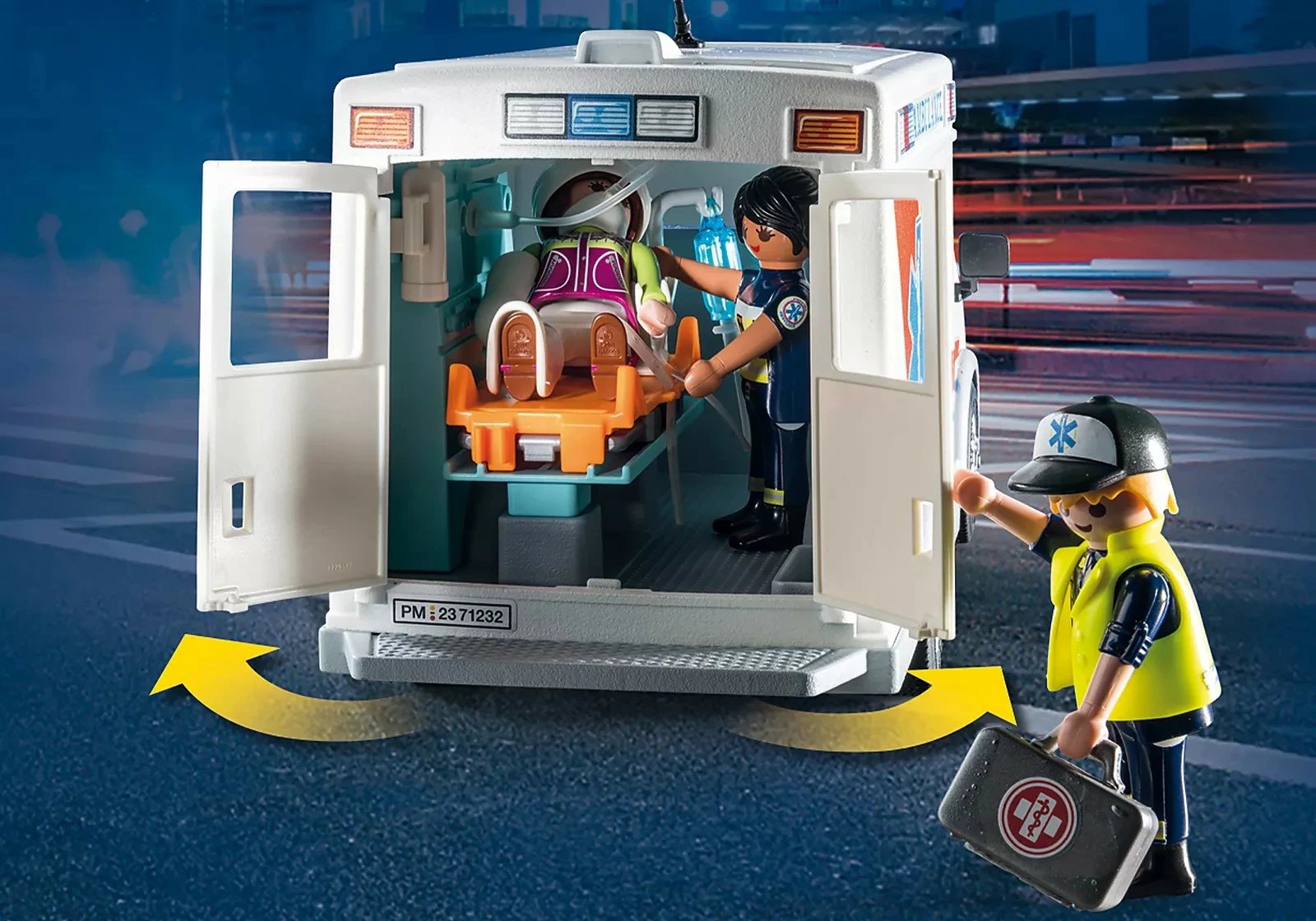 Set lodrash Playmobil City Action 71232 Ambulanca me figurina dhe aksesorë