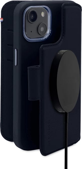 Mbështjellës Decoded Detachable Wallet për iPhone 14 Plus, lëkurë, MagSafe, Blu