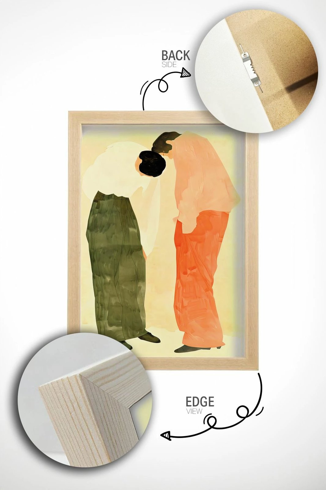 Pikturë dekorative me kornizë, Wallity, Lmnmdl1, shumëngjyrëshe, 33x48cm