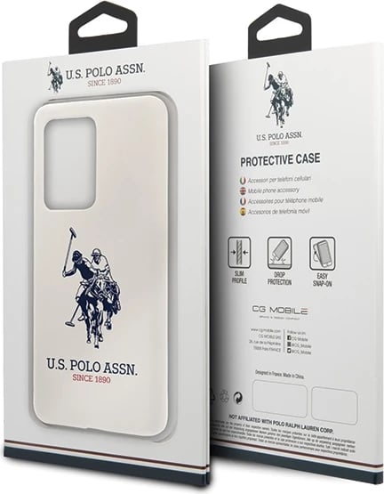 Mbështjellës U.S. Polo Assn. Silicone për Samsung Galaxy S20 Ultra, Bardhë