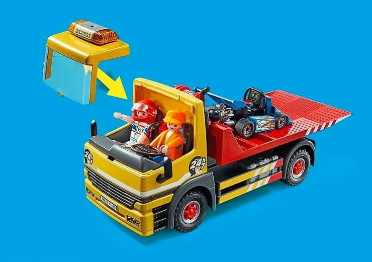 Set lodrash Playmobil City Life 71429, kamion tërheqës me RC, 54 pjesë, me figura, shumëngjyrësh