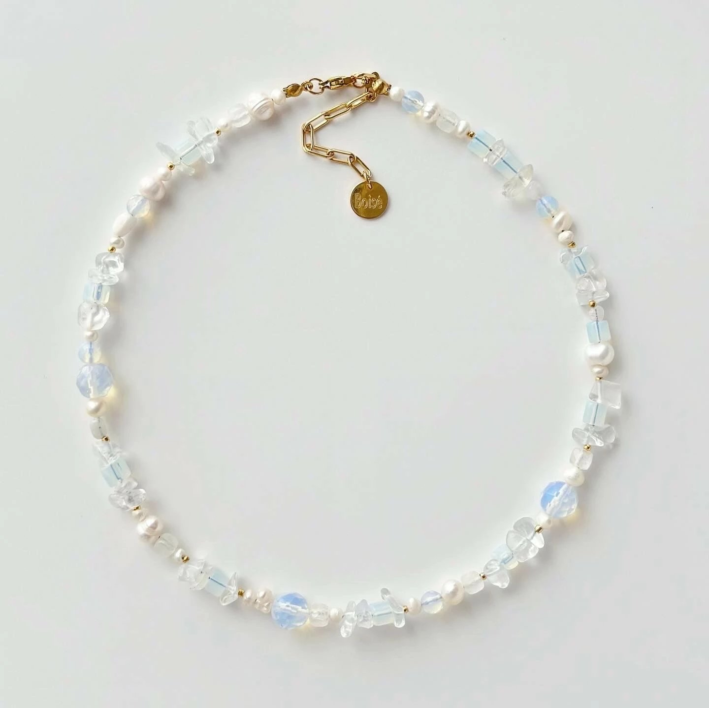 Qafore prej çeliku Jumeon, gurë natyralë, Moonstone