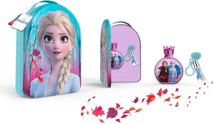 Eau de Toilette për fëmijë Disney Frozen II set me çantë shpine, 100ml, 3 copë