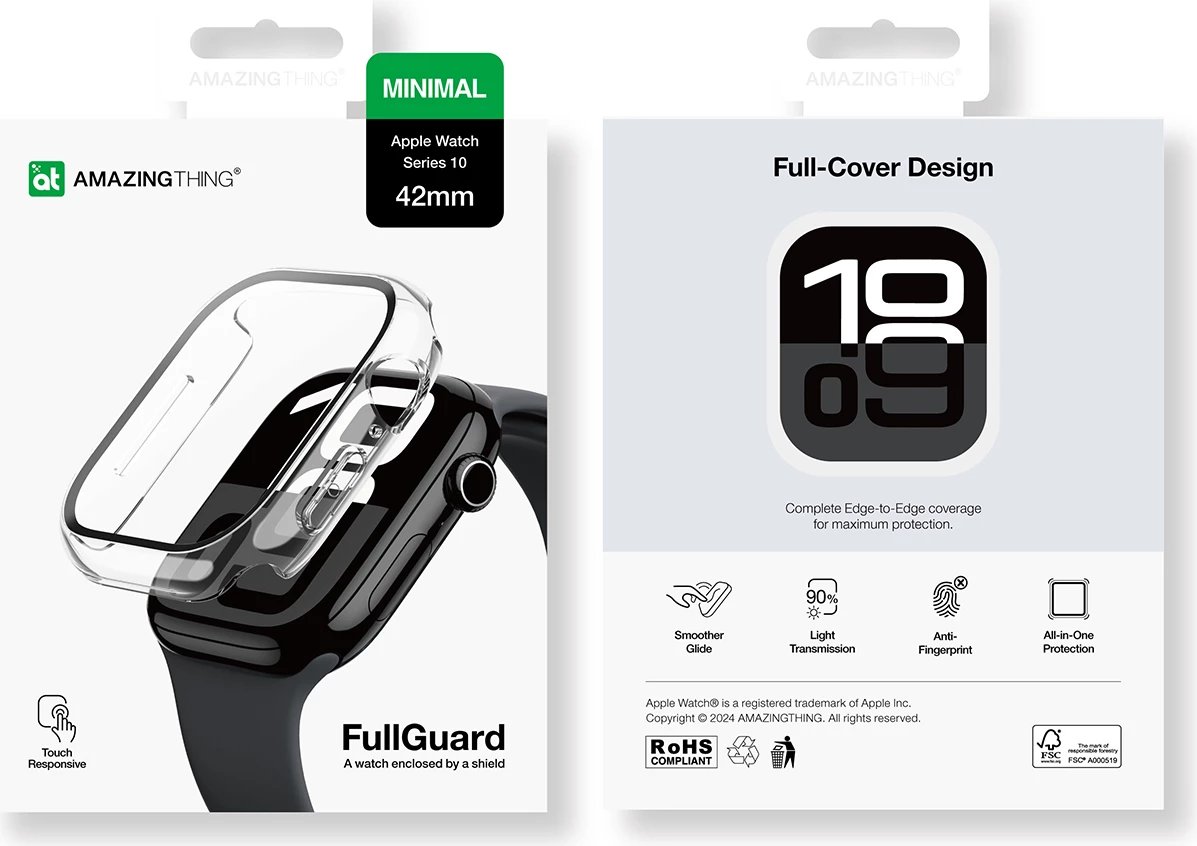 Mbështjellës AmazingThing Radix Glass për Apple Watch 42mm, Transparent