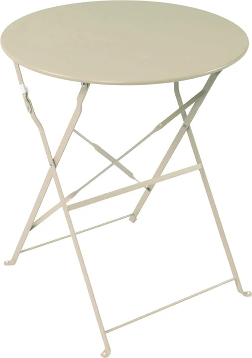 Tavolinë bistro palosëse, metalike, ngjyrë bezhë, D60x71cm