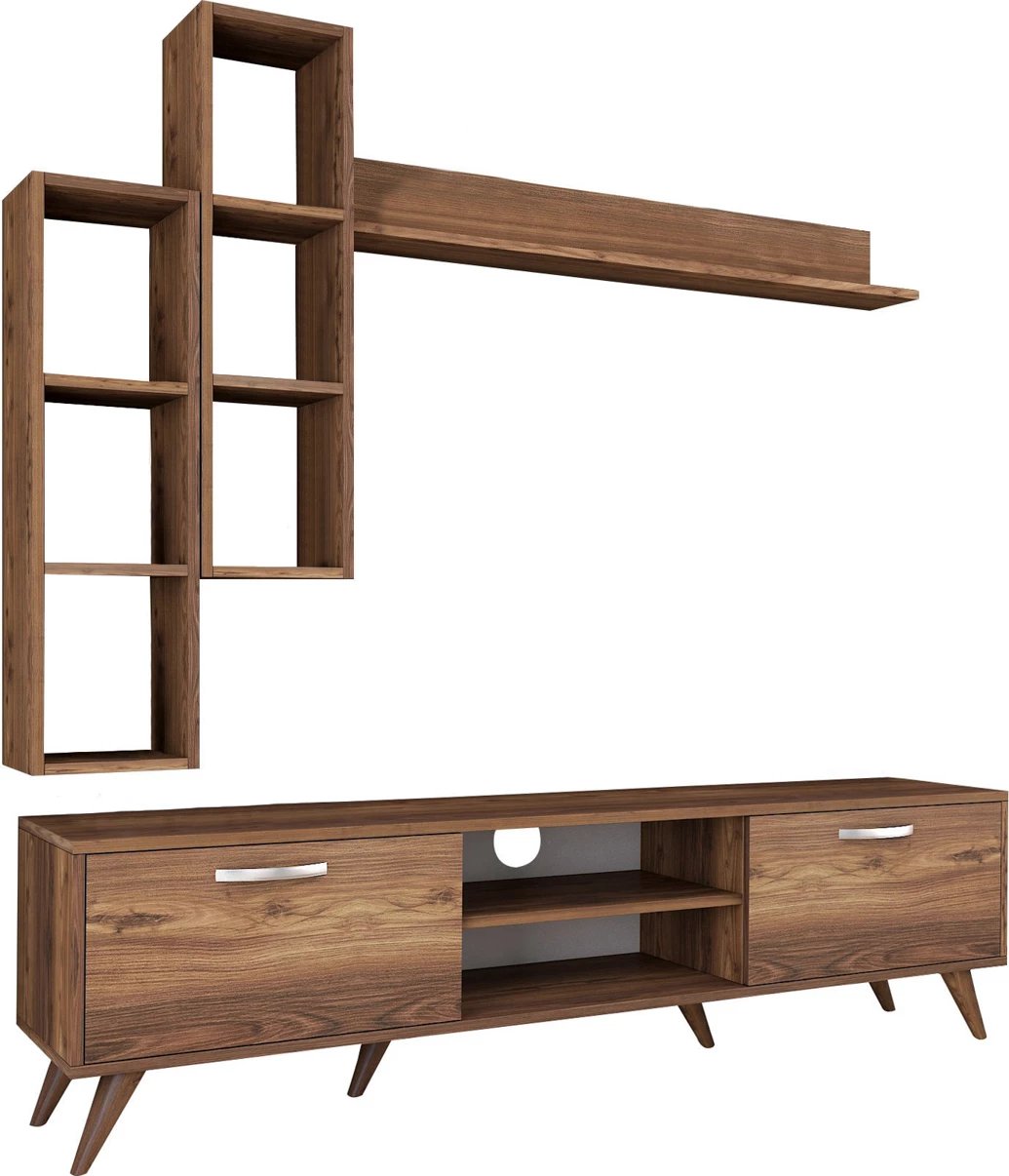 Komodë TV Hanah Home, M16 - 262, ngjyrë arre, me rafte muri