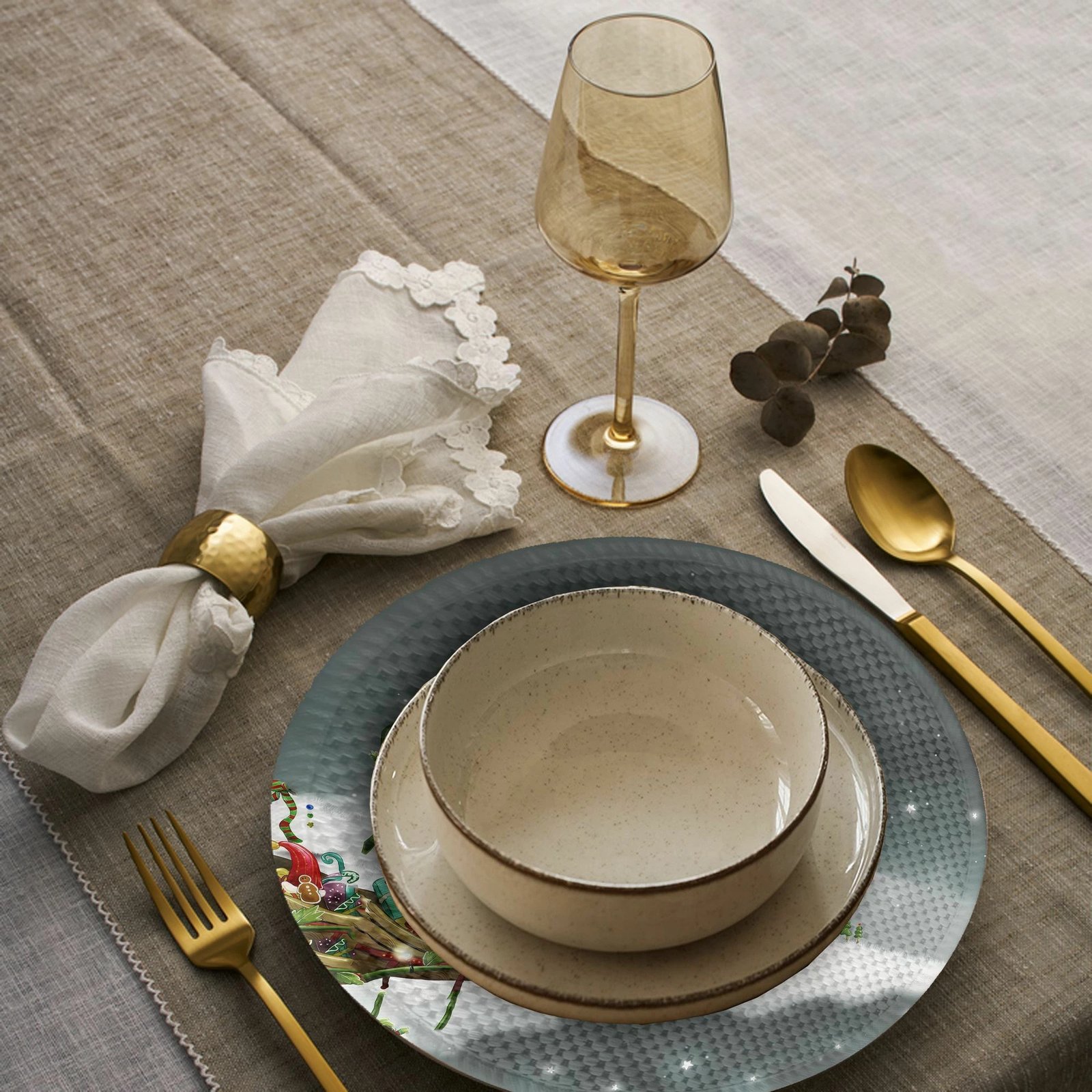 Set nënshtrues tavoline Hermia Concept, shumëngjyrësh, 37cm, 4 copë