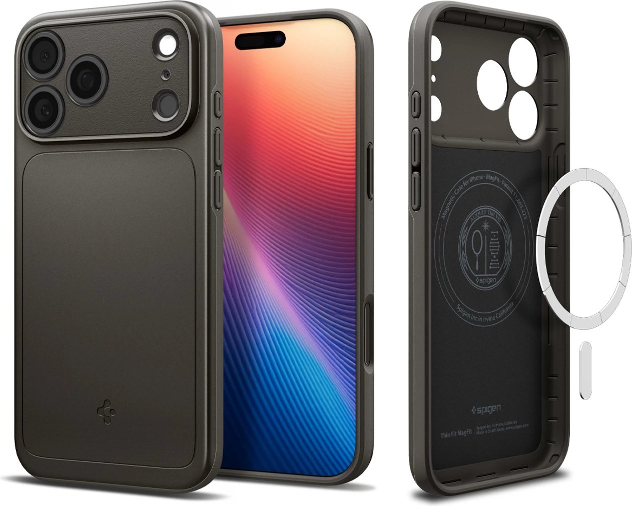 Mbështjellës Spigen Thin Fit MagSafe për iPhone 17 Pro, Gri