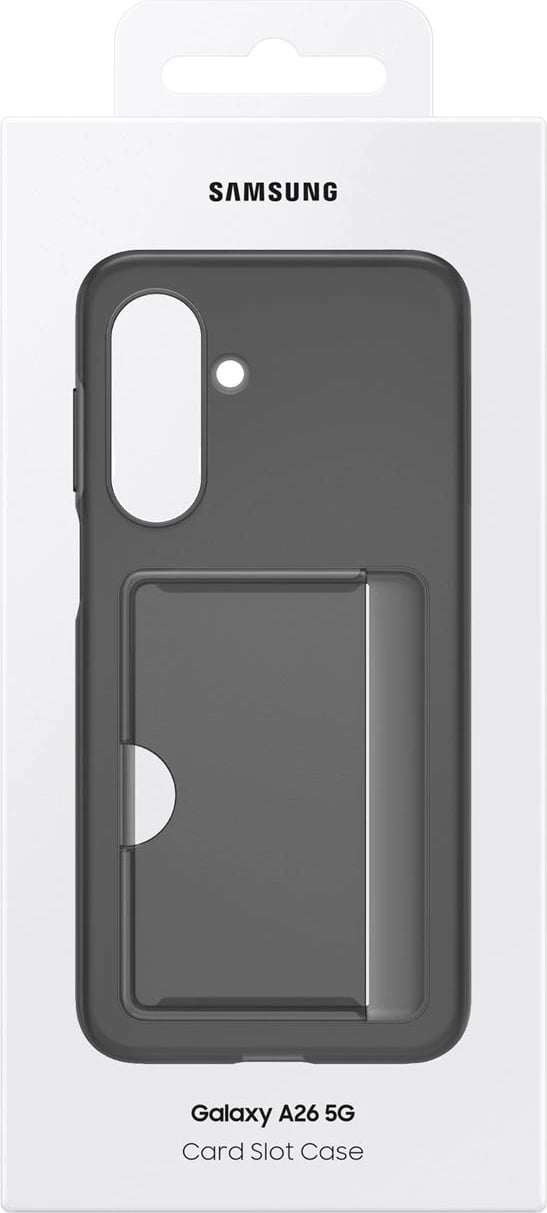 Mbështjellës Samsung Card Slot Case EF-OA266TBEGWW për Galaxy A26 5G, me xhep kartelash, i zi