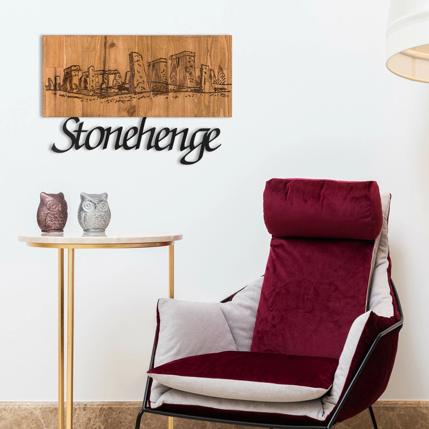 Aksesor dekorativ për mur, dru, Stonehenge, Wallity