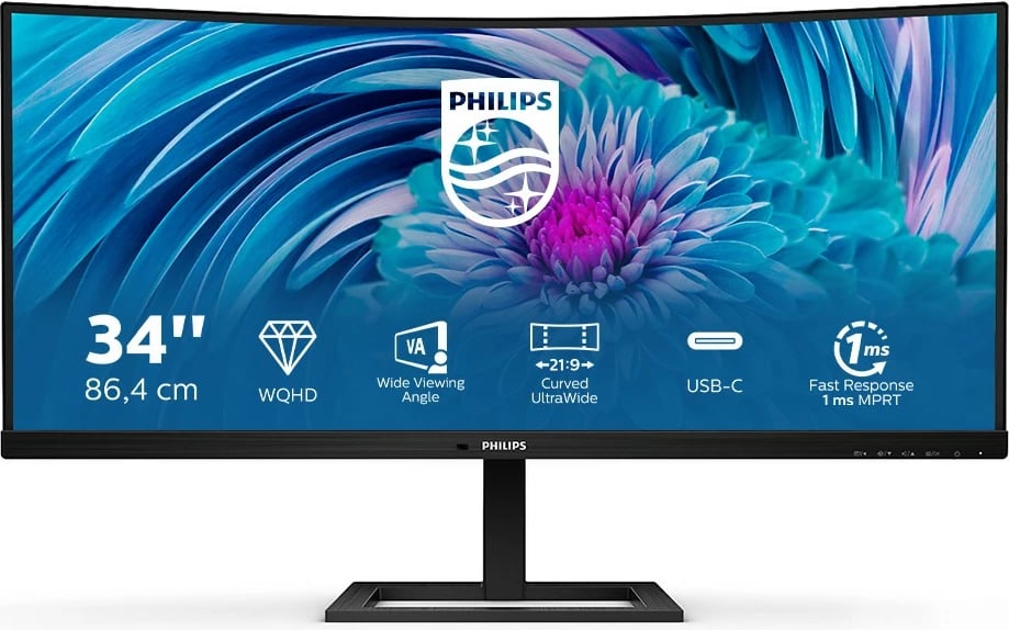 Monitor Philips E Line 346E2CUAE/00, 34", WQHD+, LCD, 4 ms, i zi