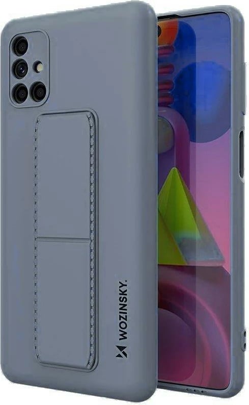 Mbështjellës Wozinsky Kickstand Case për Samsung Galaxy M51, silikon, kaltër
