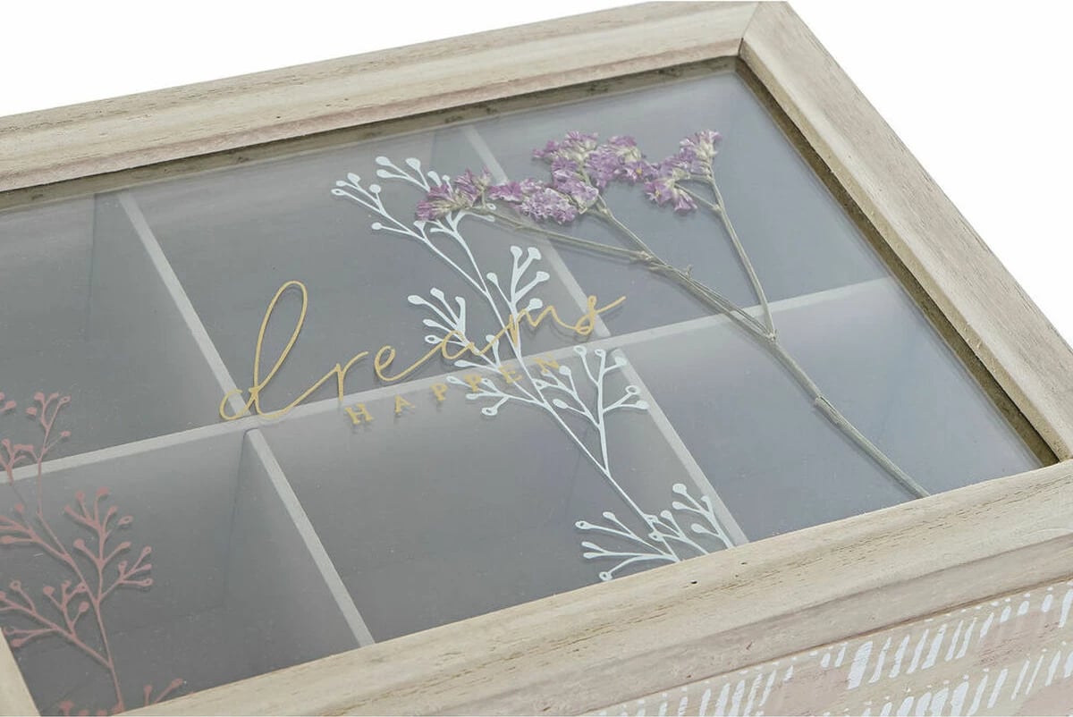 Kuti për infuzione DKD Home Decor Crystal MDF, natyrale