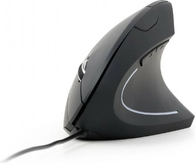 Maus ergonomik Gembird MUS-ERGO-01, me 6 butona, i zi, me kabllo