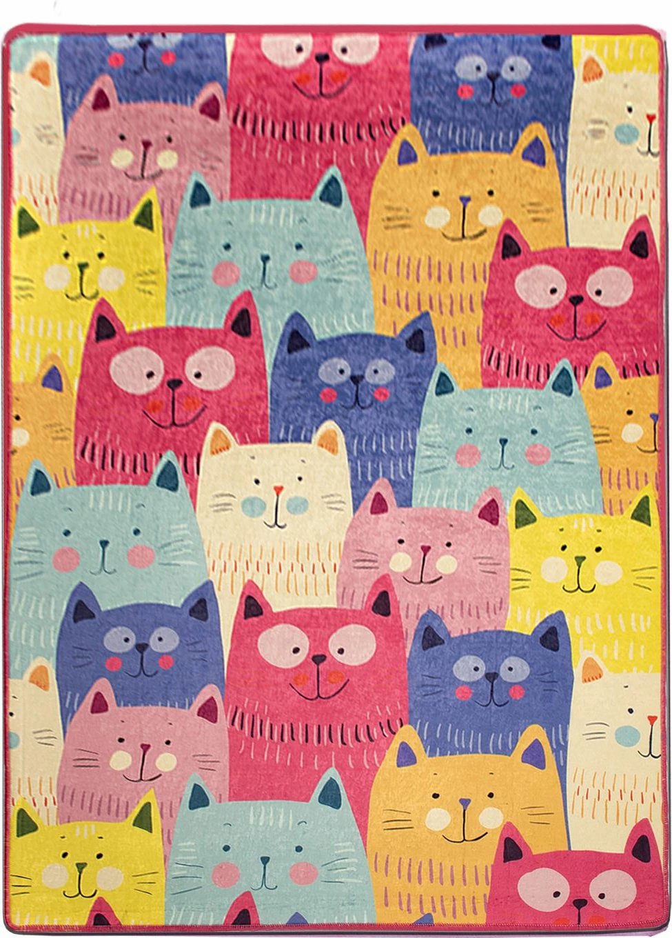 Qilim shumëngjyrësh me mace, 150x240cm, Conceptum Hypnose Cats Multi Djt