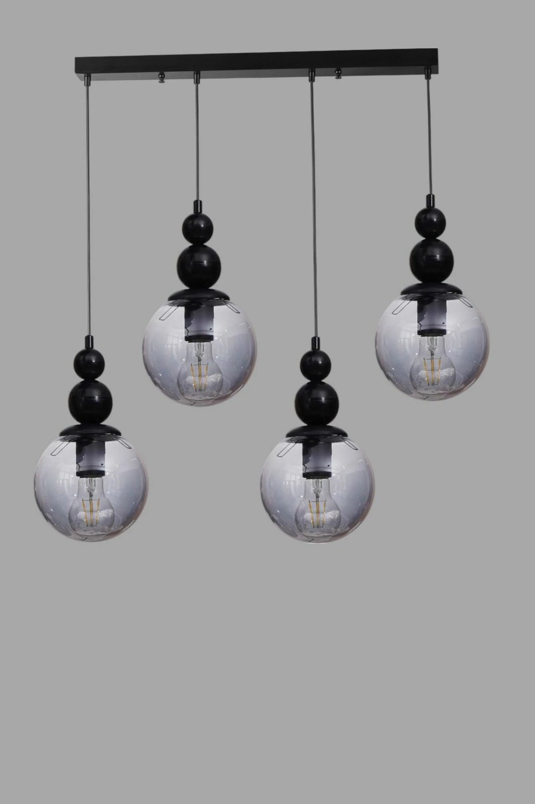 Llambë tavani Opviq, 9054-6, metal dhe xham, gri dhe e zezë