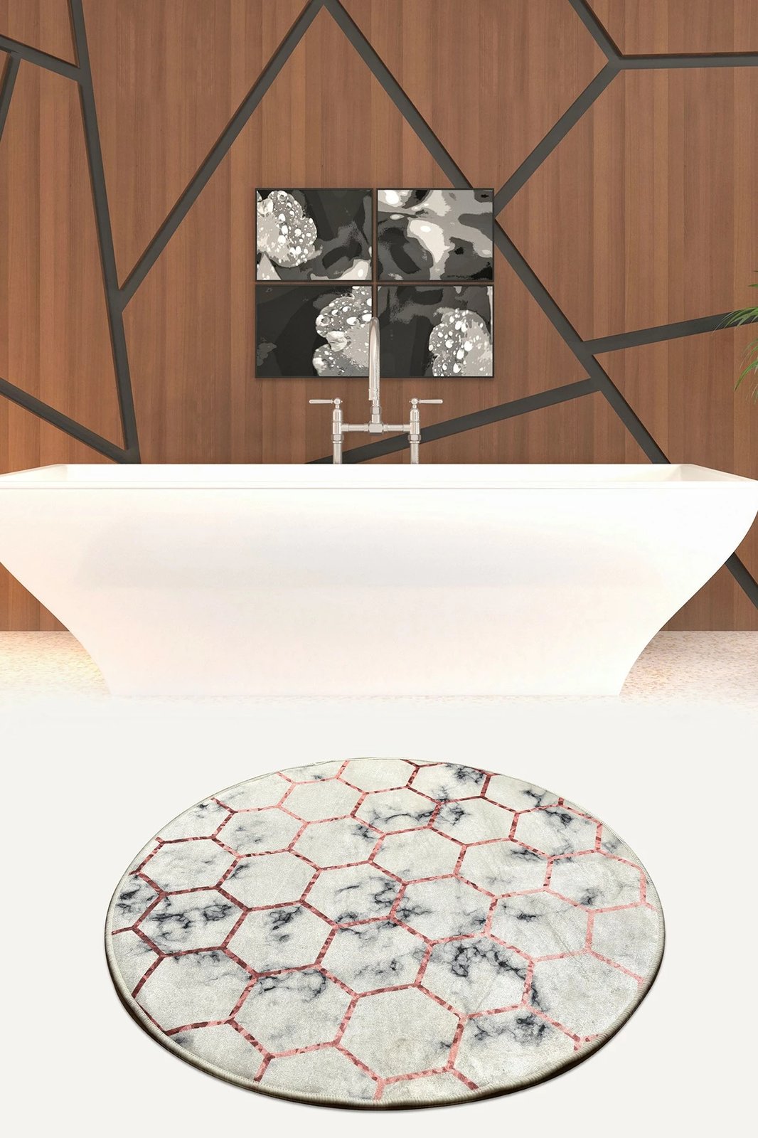 Tapet banjoje Mijölnir, dizajn hujnikomb, shumëngjyrësh, 100cm