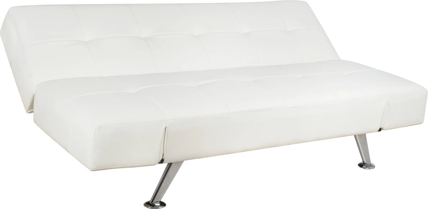 Divan/Shtrat FH3001.01 Thom me krahë të palosshëm, PU i bardhë, 189x93x82 cm