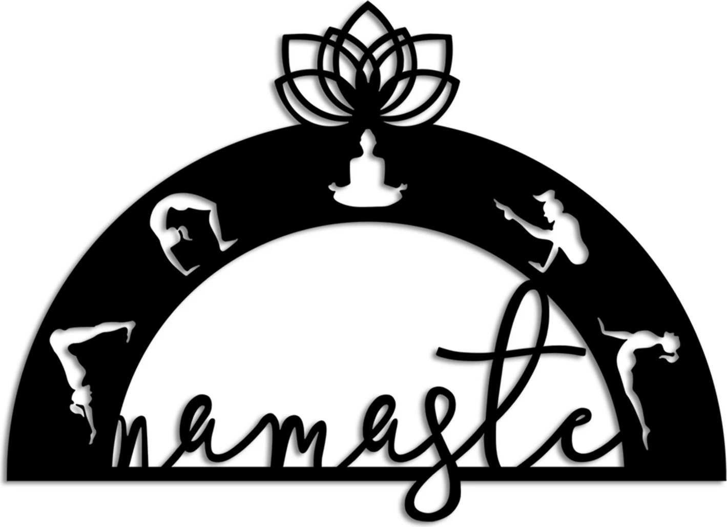 Aksesor dekorativ metalik për mur, Namaste, Wallity, ngjyrë e zezë