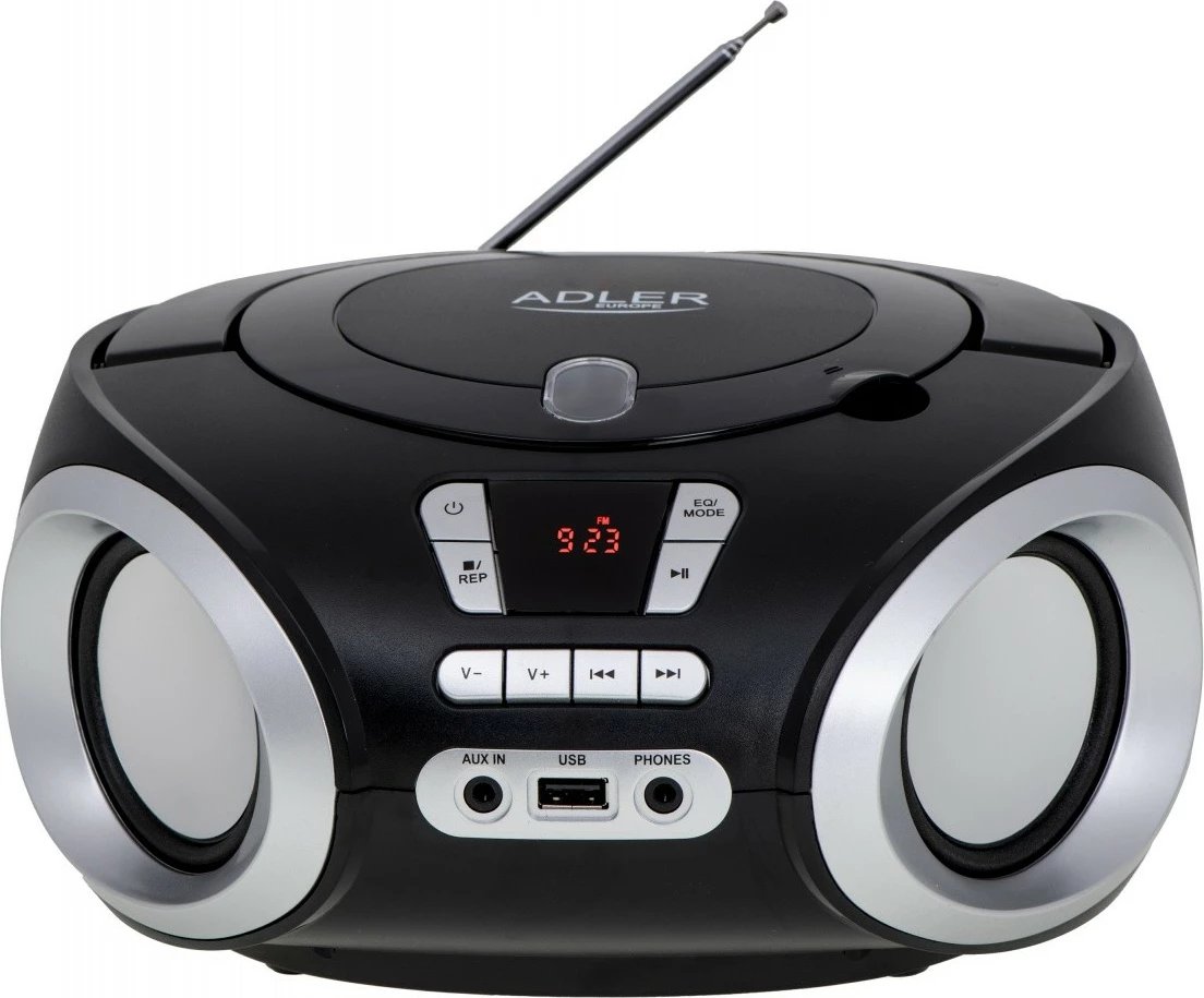 Boombox Adler AD1181, radio CD-MP3, USB, e zezë