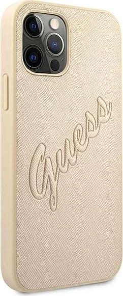 Mbështjellës Guess GUHCP12LRSAVSLG për iPhone 12 Pro Max 6.7", gold