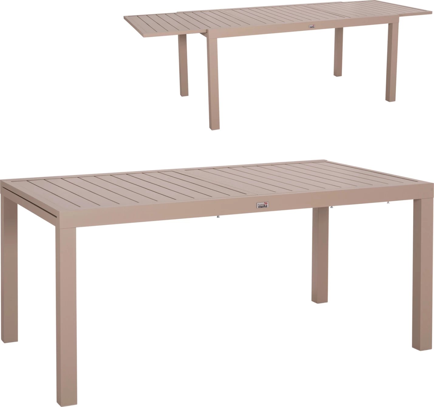 Tavolinë ngrënieje e zgjatshme KRUM, alumin, ngjyrë kapuçino, FH6277.04, 160-240x90x73cm