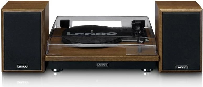 Gramafon Lenco LS-100WD me Bluetooth, 2 altoparlantë, dru
