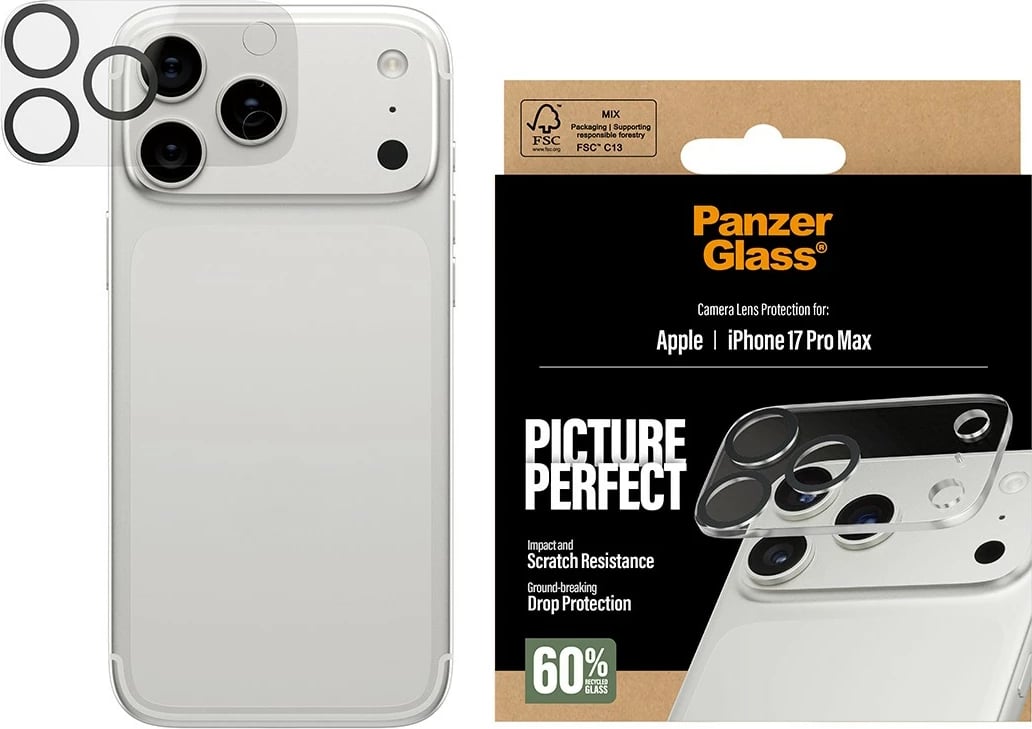 Mbrojtës xhami PanzerGlass për kamera iPhone 17 Pro Max