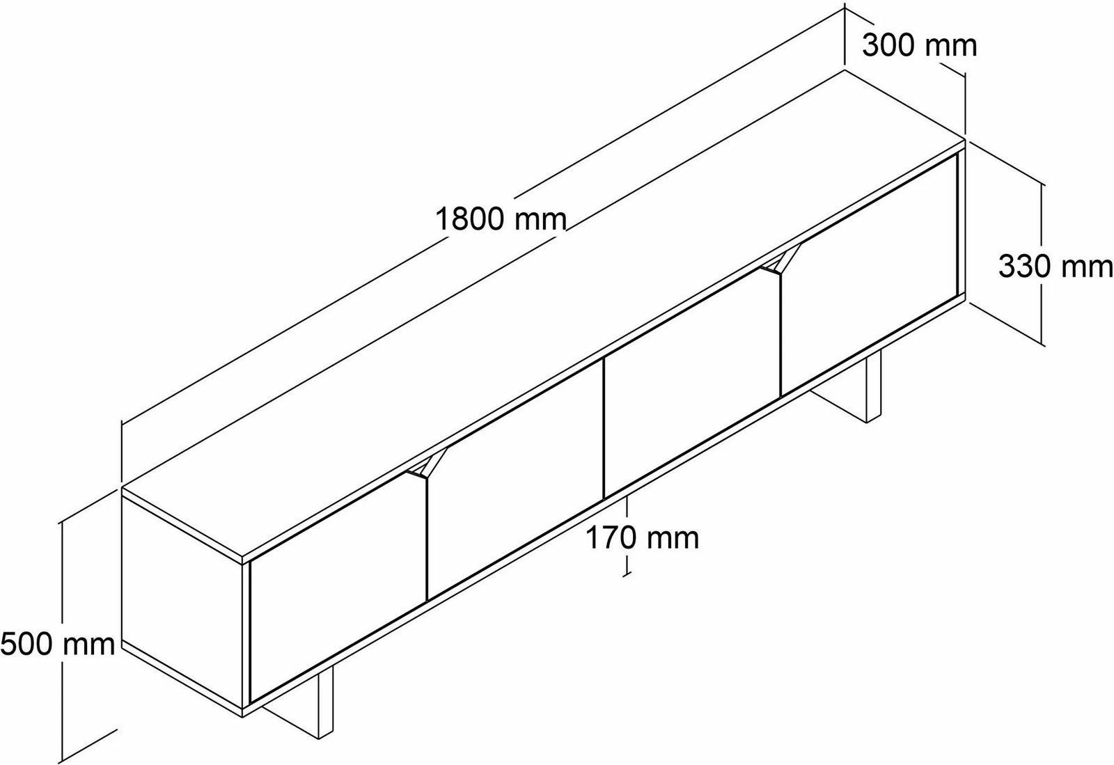 Komodë TV Skye Decor, ngjyrë travertin, Turan