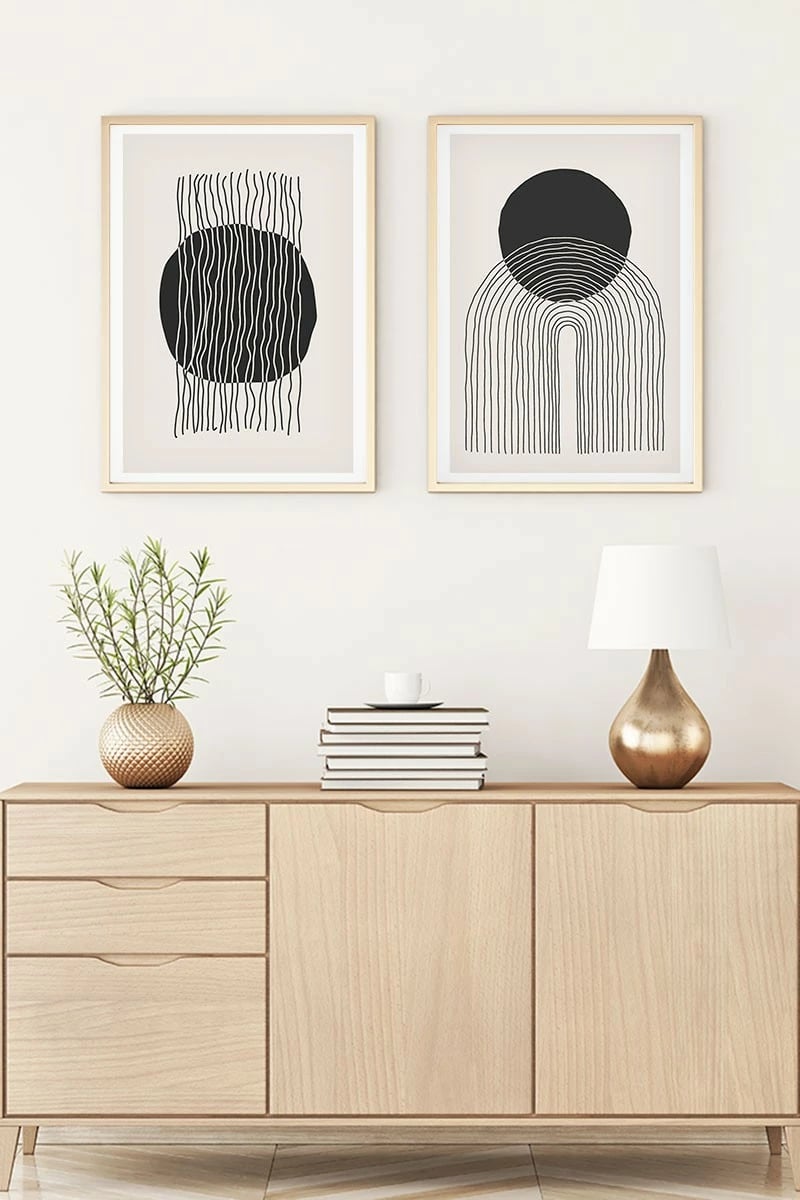 Pikturë dekorative me kornizë MDF (2 copë), Wallity, Huhu137, 20x30cm