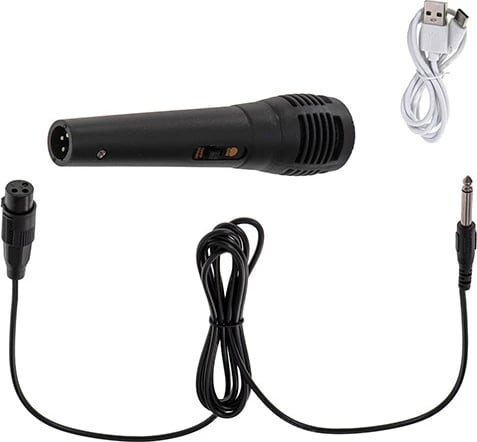 Altoparlant Bluetooth, Adler AD 1903, 10W, bateri 1500 mAh, BT 5.0, radio FM, LED RGB, karaoke, e zezë, me mikrofon