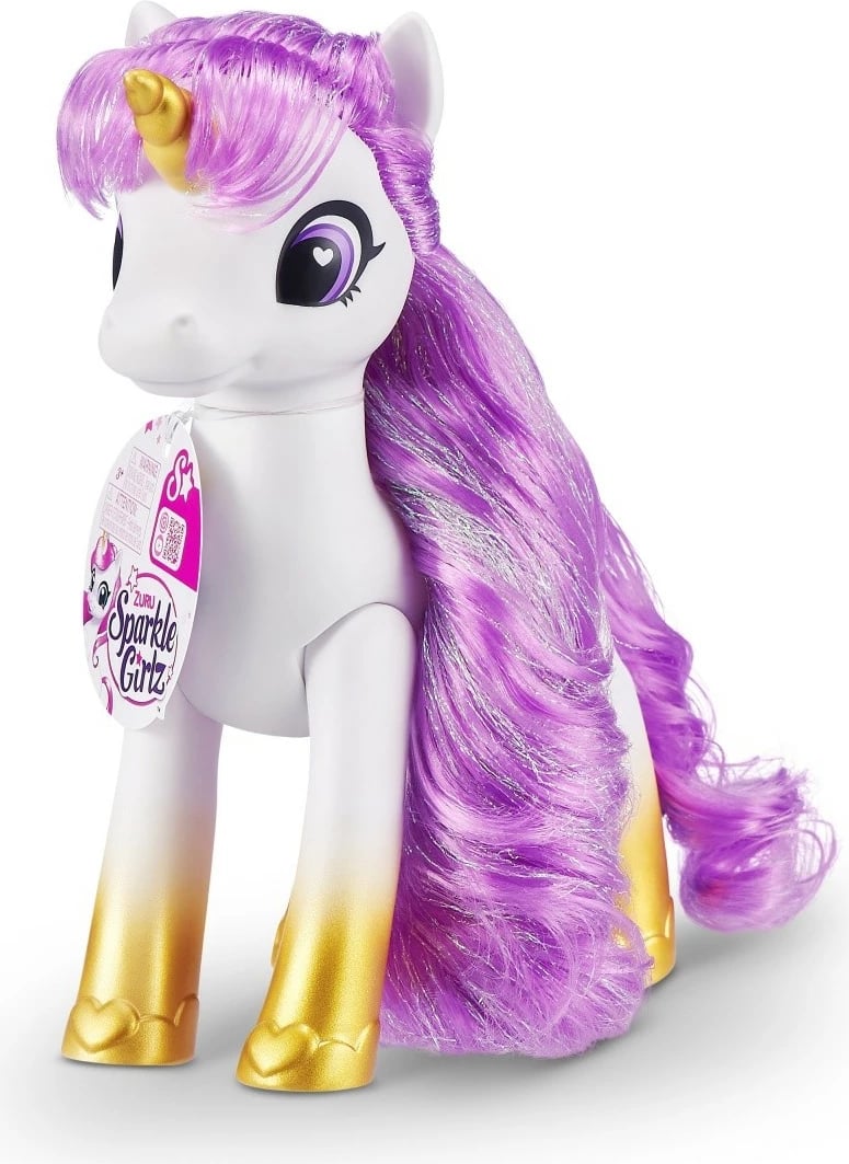 Set figurina unicorn Sparkle Girlz ZURU, 12 copë, plastikë, rozë/vjollcë