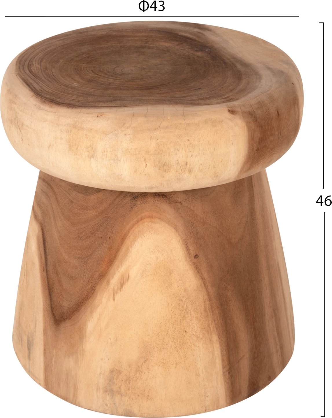 Tavolinë anësore e rrumbullakët CUPRE, dru SUAR, ngjyrë natyrale, FH9793, Φ43x46H cm