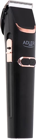 Makinë qethëse Adler AD 2832, teh qeramik/çelik, pa/kabllo, LCD, 1.5 orë punë, turbo, 4 krehra 3–12 mm, e zezë