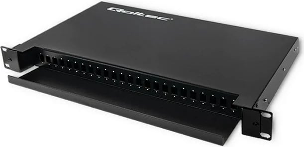 Pllakë switch optike Qoltec 54480, 24 porta, SC/SX, e zezë