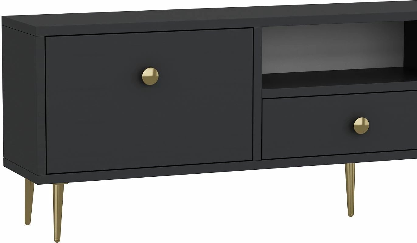 Komodë TV, ngjyrë antracit dhe ari, Skye Decor, 1307-DROP-1